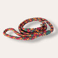Load image into Gallery viewer, Handmade rope dog leash in orange, purple and green (made to order)