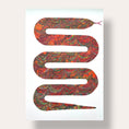 Load image into Gallery viewer, Hand Marbled Paper Snake Illustration Art