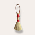Load image into Gallery viewer, Handmade Tampico Bench Brush with Leather Handle and Oak Strip (made to order)
