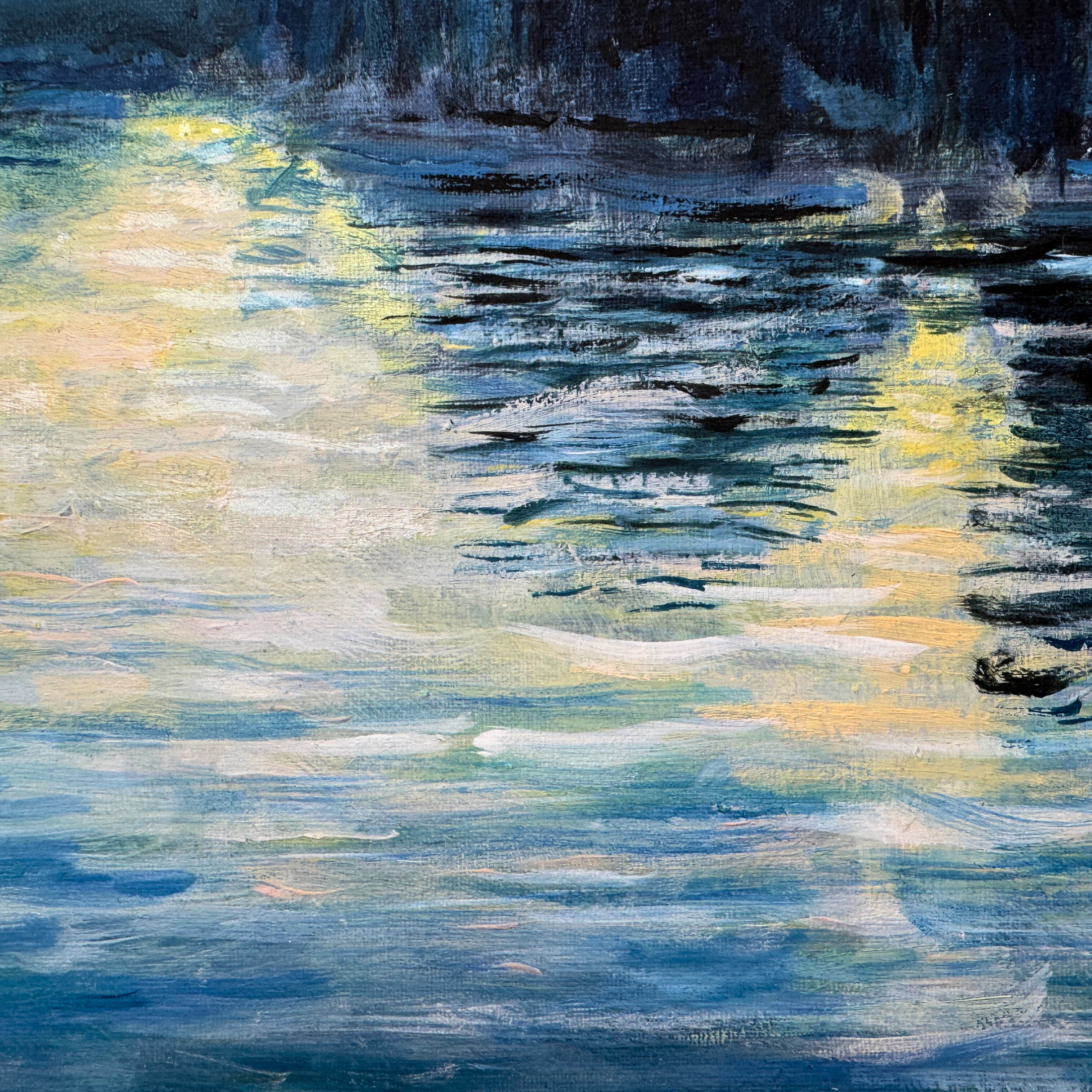 Kingston Bridge looking toward Hampton Court: Oil Painting