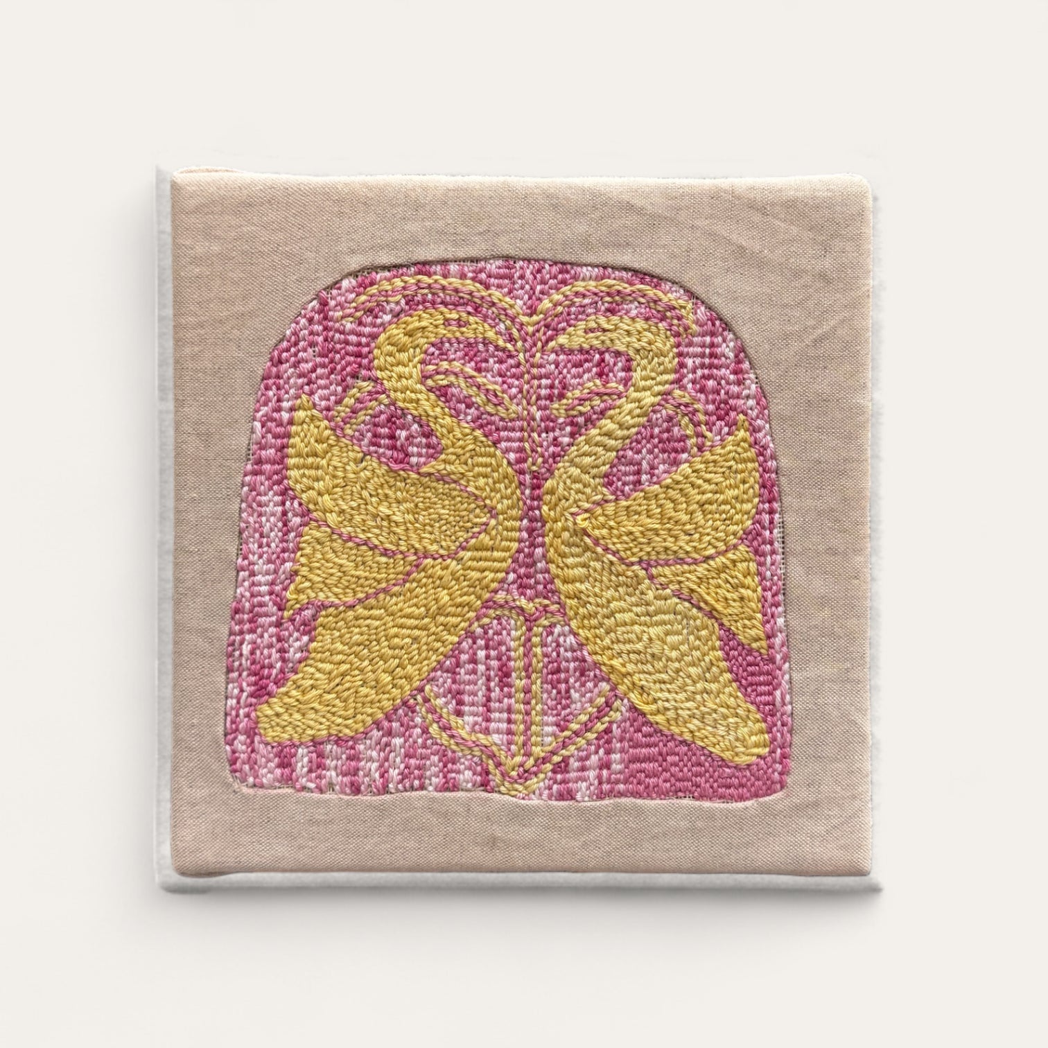The Swans' Return: Embroidery on Canvas