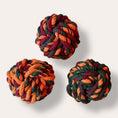 Load image into Gallery viewer, Handmade rope orange, purple, green juggling balls set of 3 (made to order)
