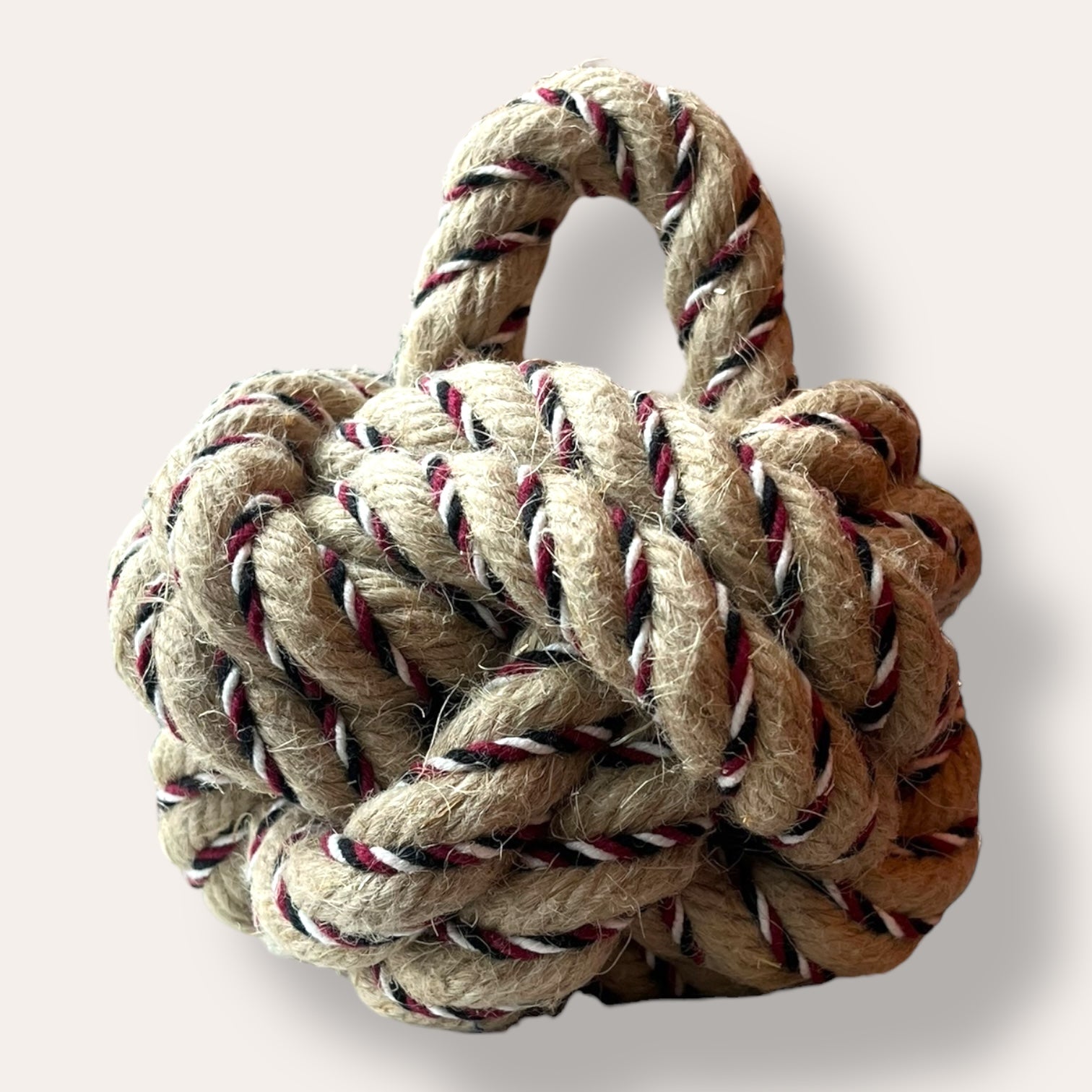 Handmade Flax Yarn Rope Doorstop Medium