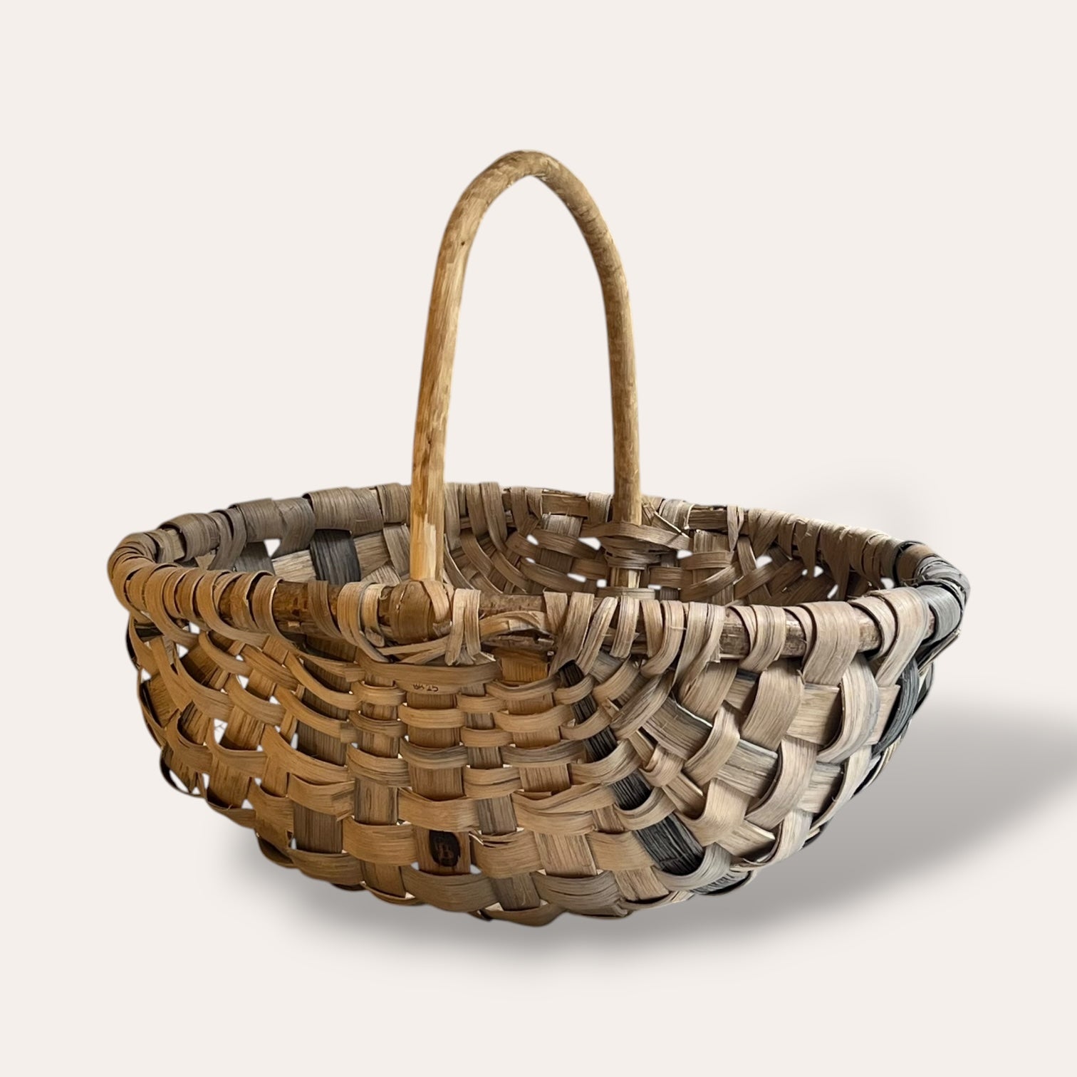 16” Scottish Oak Swill Basket with peeled hazel handle