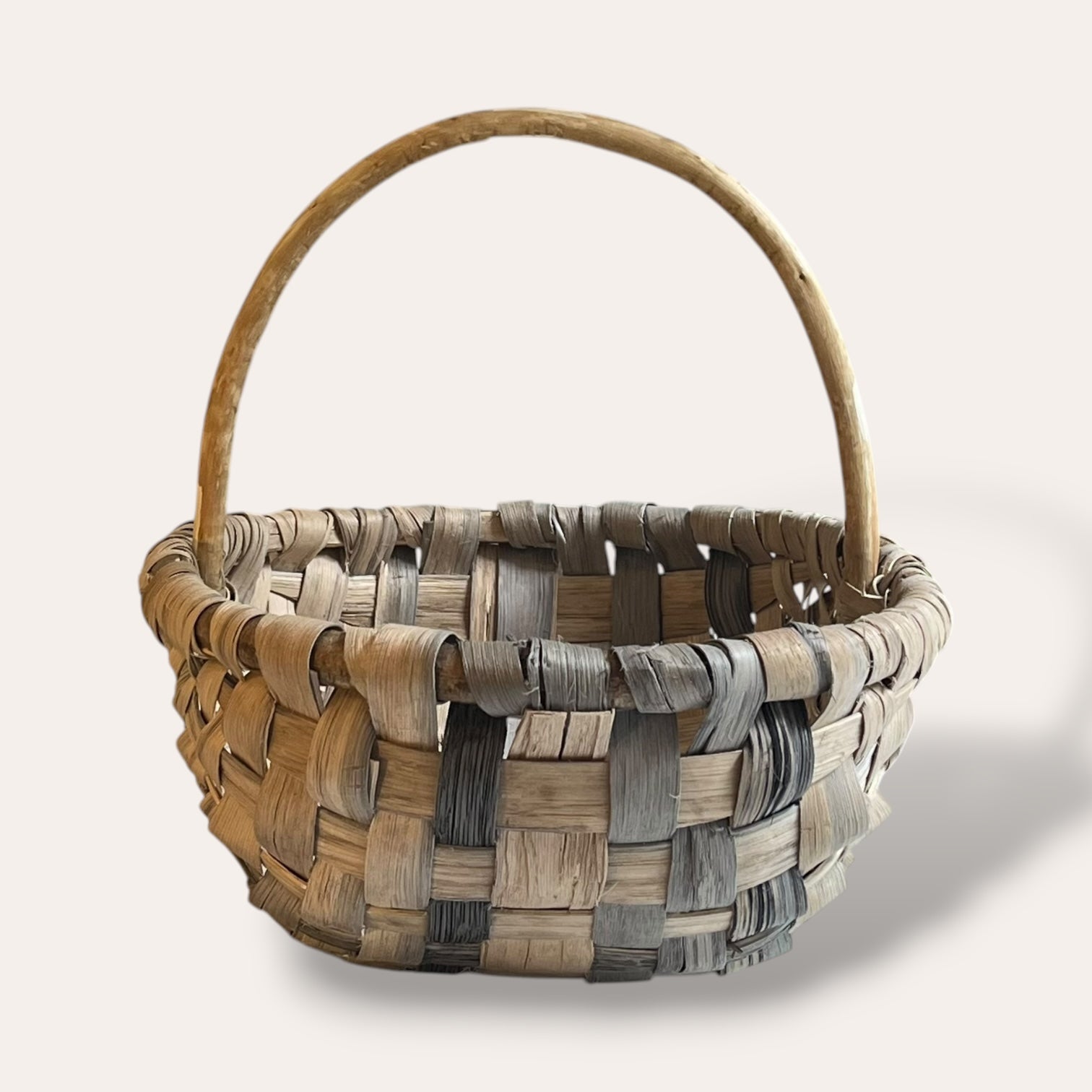 16” Scottish Oak Swill Basket with peeled hazel handle