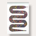 Load image into Gallery viewer, Hand Marbled Paper Snake Illustration Art
