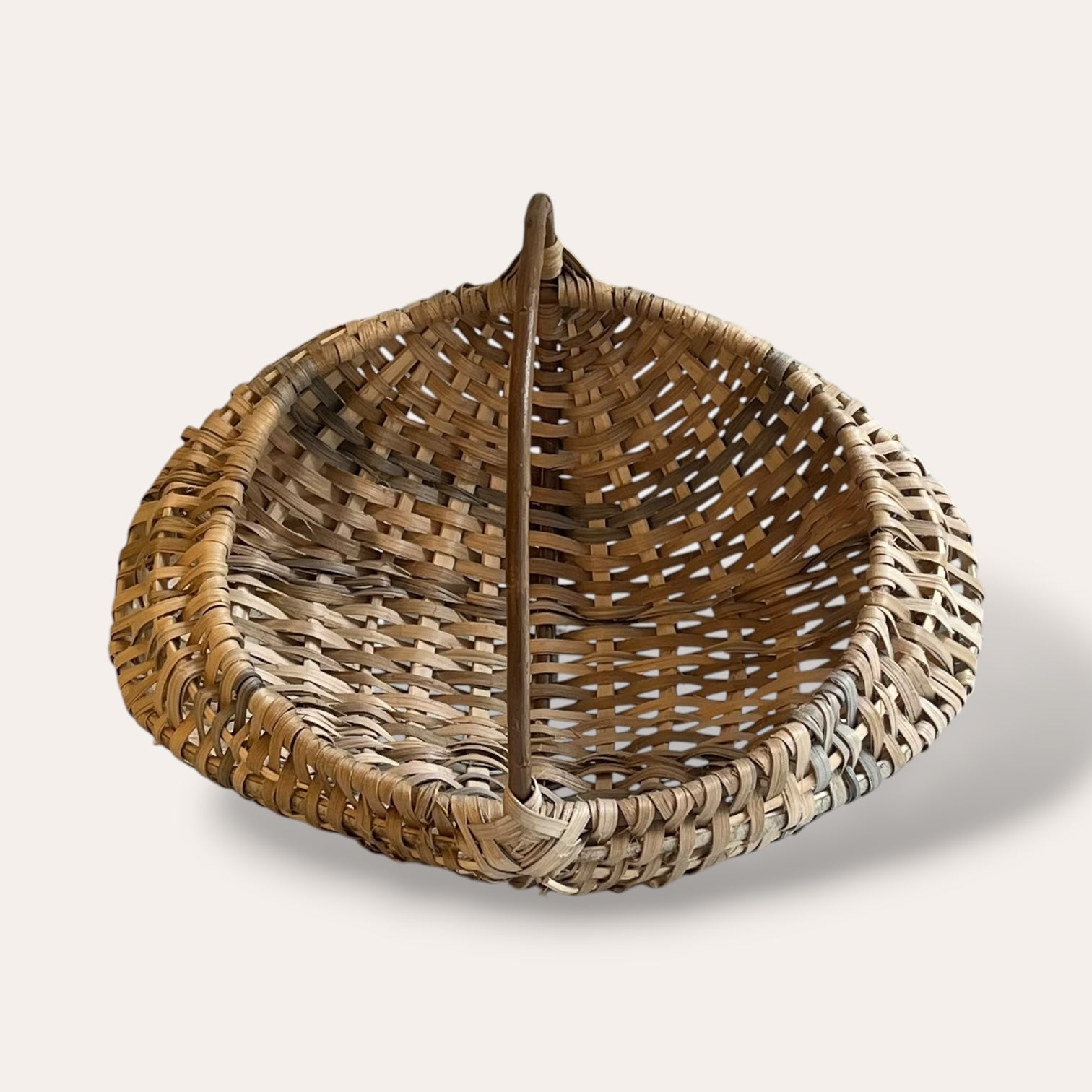 16" Scottish Oak basket with hazel ribs and 2 willow hoops