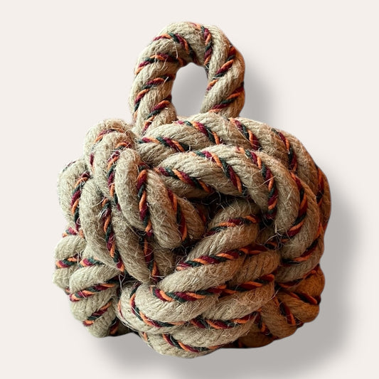 Handmade Flax Yarn Rope Doorstop Medium